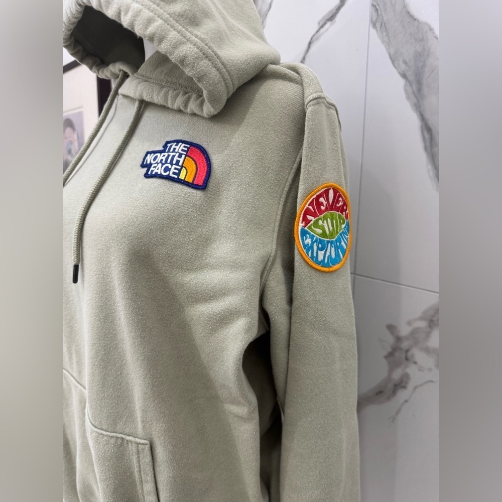 The North Face Novelty Patch Pullover Hoodie Sage Green Size L - Picture 4 of 8